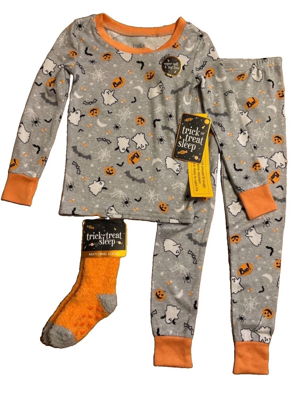 Trick Or Treat Sleep Little Boys 3-Piece Halloween Pajamas - 3T